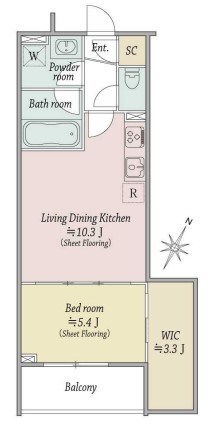 MOCXION扇 間取り図