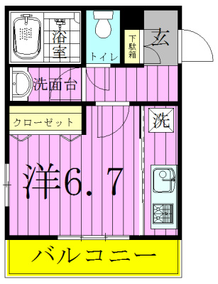 エスティーヌ・ユウ 104号室 間取り