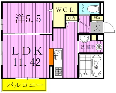 グランサントビー 201号室 間取り
