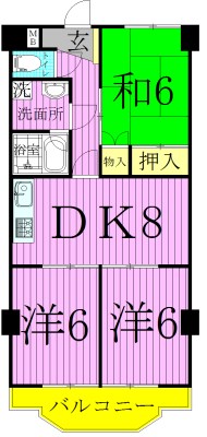 スカイハイツＹＯＳＨＩＭＩ 間取り図