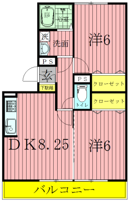 ラフォーレ上ノ台Ｂ 103号室 間取り