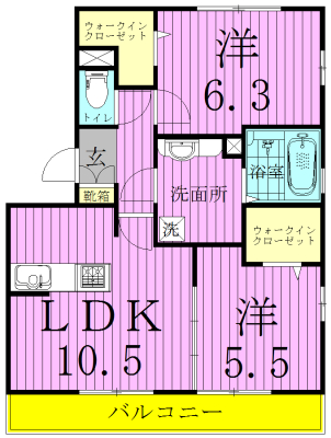 シャルムＨＡ Ⅱ  105号室 間取り