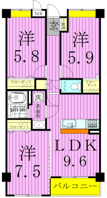 ヌーベルバーグ常盤平　 306号室 間取り