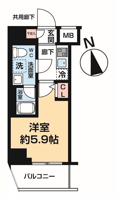 ヴァローレ松戸フィーロ 607号室 間取り