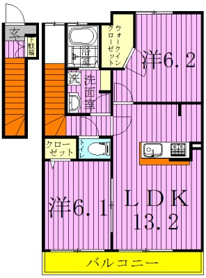 エクレール 202号室 間取り