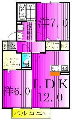 メゾンリッシュB 203号室 間取り