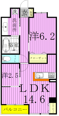 エルザ柏 703号室 間取り