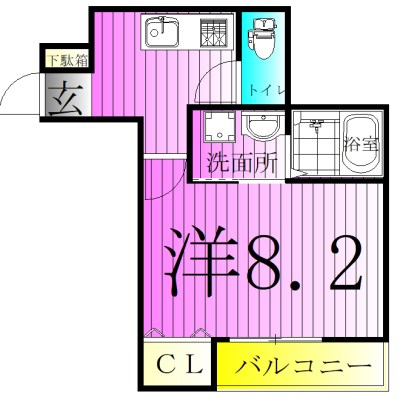 クレフラスト豊四季 103号室 間取り