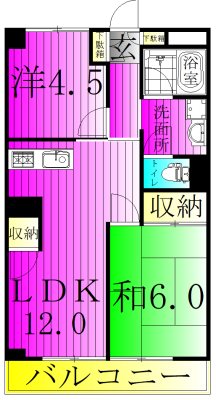 山口マンション 505号室 間取り