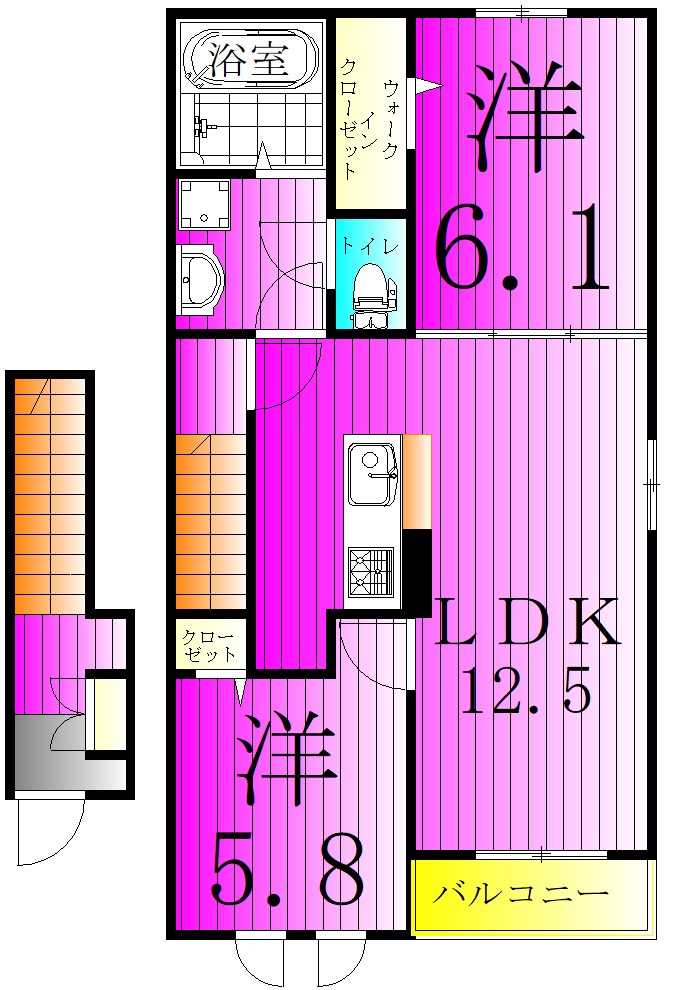 ＭＩＹＡＮＯＭＡＥ５５４ 202号室 間取り