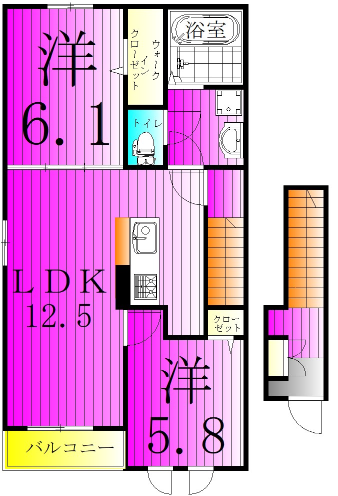 ＭＩＹＡＮＯＭＡＥ５５４ 201号室 間取り