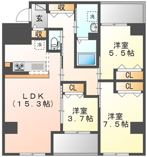 フリーダムファン 間取り図