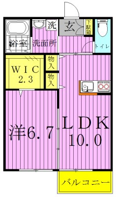 サンフローラ・エフⅡ 102号室 間取り