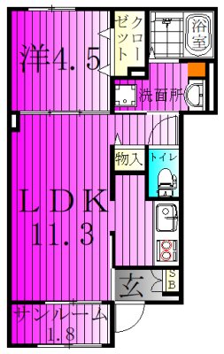 サニーホームⅢ 間取り