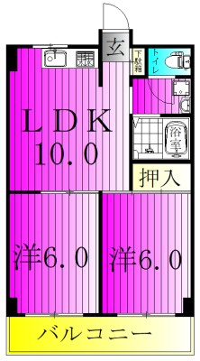 ウイッシュ松戸 101号室 間取り