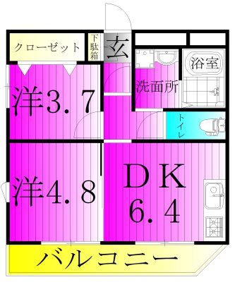 ダイヤモンドクレスト南柏 101号室 間取り