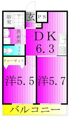 ダイヤモンドクレスト南柏 105号室 間取り