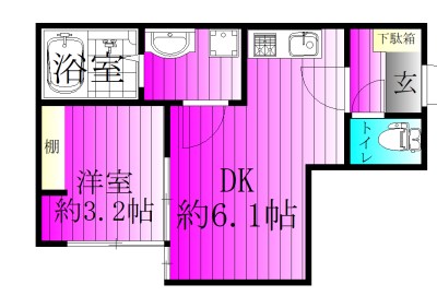 オリム新柏 102号室 間取り