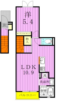 ル・ソレイユ 205号室 間取り
