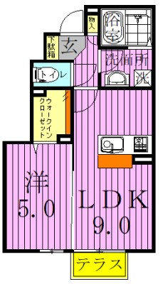 リバーサイド　ホシノ５  間取り図