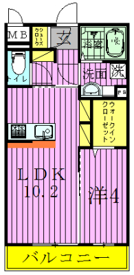 アリエッタ 202号室 間取り