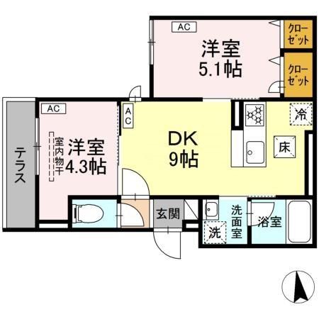 セレスティア青井Ⅱ 間取り図