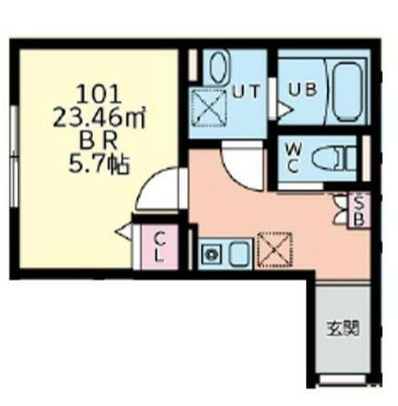 ル・カンフリエ柏中央 101号室 間取り