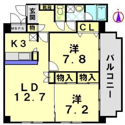 セレーノ.ｍ 503号室 間取り