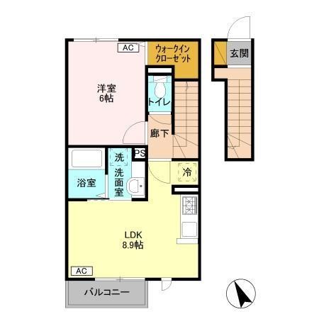 アップルベリー  202号室 間取り