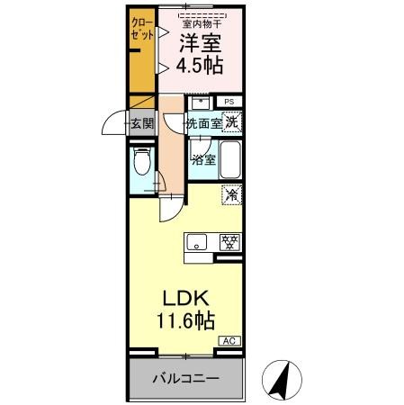 リシェスみのり台　A棟 105号室 間取り