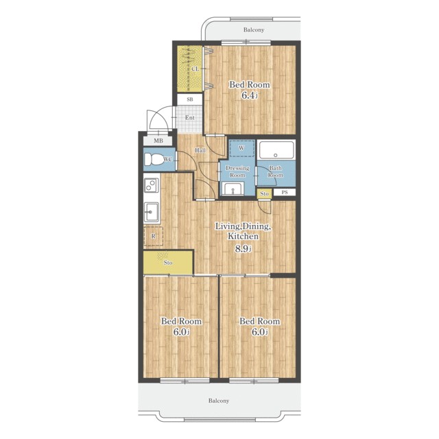 ＰＬＥＮＤＹ松戸みのり台 536号室 間取り