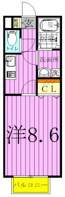 アムール　poirier 207号室 間取り