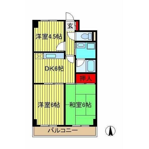 コーポ西初石 301号室 間取り