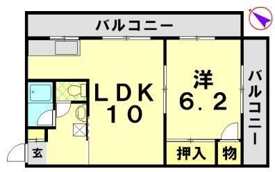 ソルトリバー 303号室 間取り