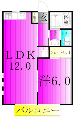 イーストリブ 107号室 間取り