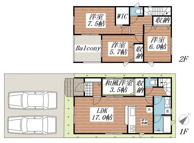 クレイドルガーデン柏市花野井第１０　2号棟  間取り