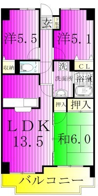 大新ヒルズ 306号室 間取り