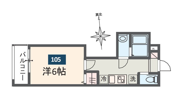 MELDIA八潮 105号室 間取り
