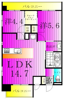 B　CITY　ART　RESIDENCE　CENTRAL　PARK  303号室 間取り