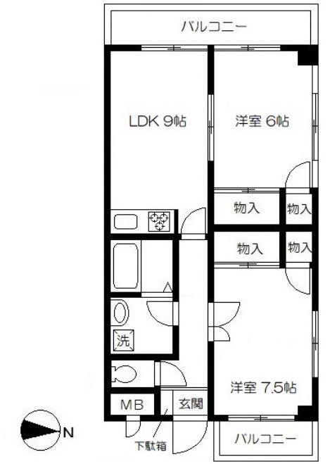 パークサイド中川 間取り図
