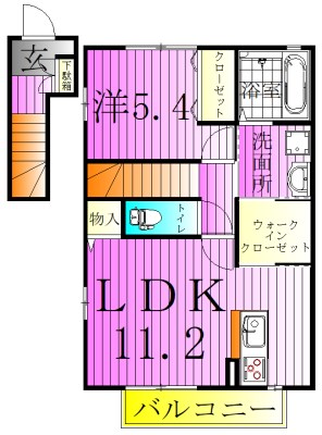 ハピエルⅡ 201号室 間取り