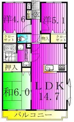 ビューパークヤマモ 101号室 間取り