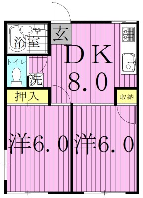 プランドール（野田市中根） 102号室 間取り