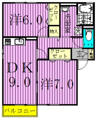 アミュゼ若柴Ｂ 間取り