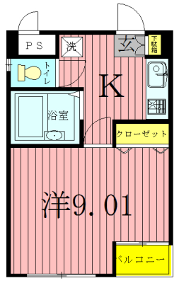 セナリオフォルム柏 101号室 間取り
