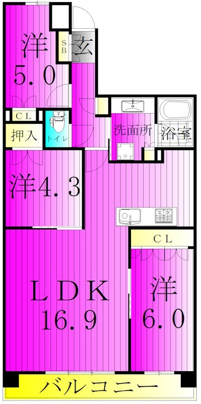パークホームズ柏サンク 206号室 間取り