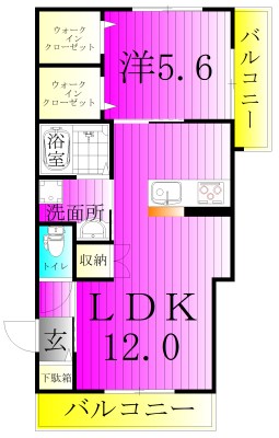 Le　Ciel 202号室 間取り