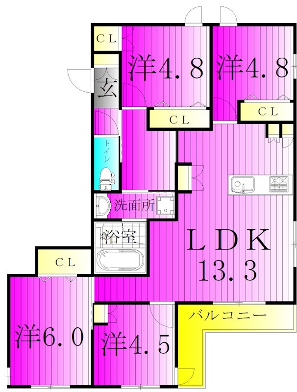 ライトガーツェおおたか 102号室 間取り