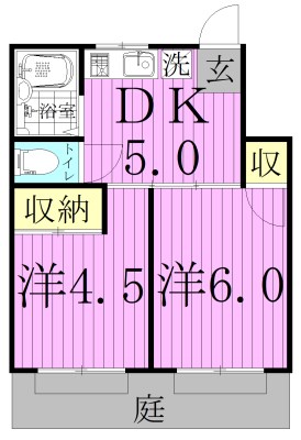 萩沢ハイツB棟 101号室 間取り