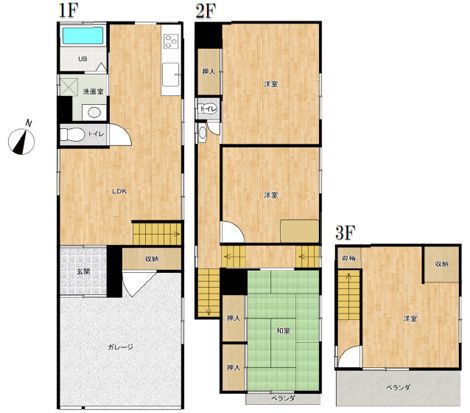 六実７丁目貸家 間取り